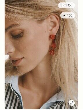 NWT Beaded Floral Drop Earrings By Anthropologie